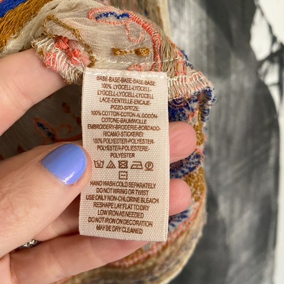 Free People | All Your Feelings | Sheer Blouse | Embroidered | XS - Picture 9 of 10